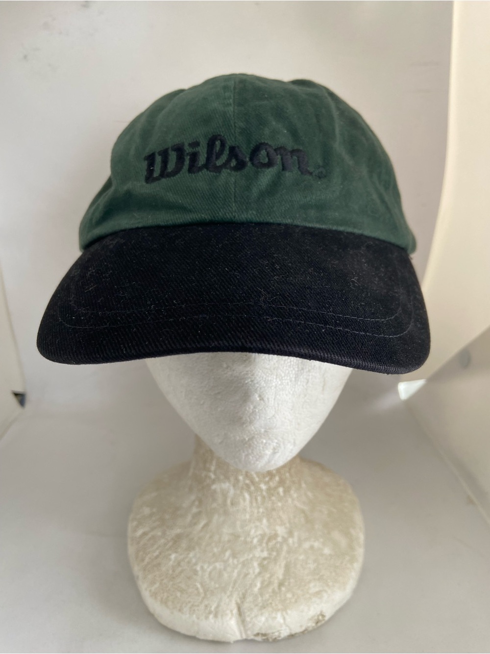 Vintage Wilson Men's Two-Tone Green and Black Baseball Cap hat adjustable